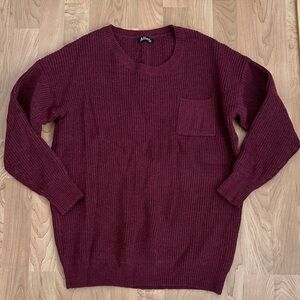 Alfani Women's Burgundy Crew Neck Sweater